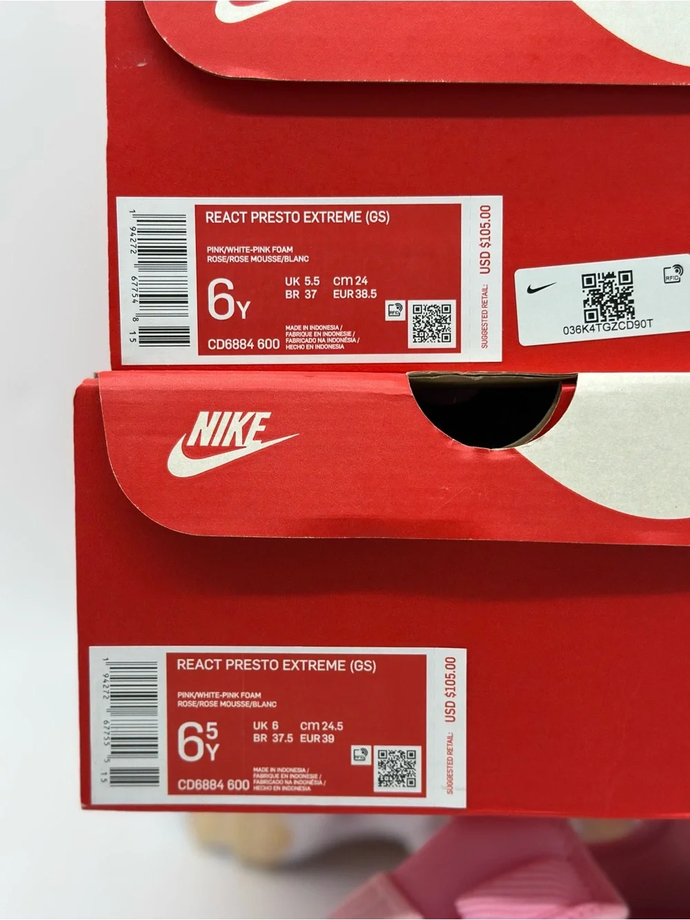 Nike Kids Pink Slip-On Sneakers with White Sole